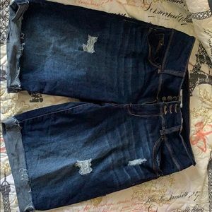 Wore once Fashion Nova distressed jean shorts